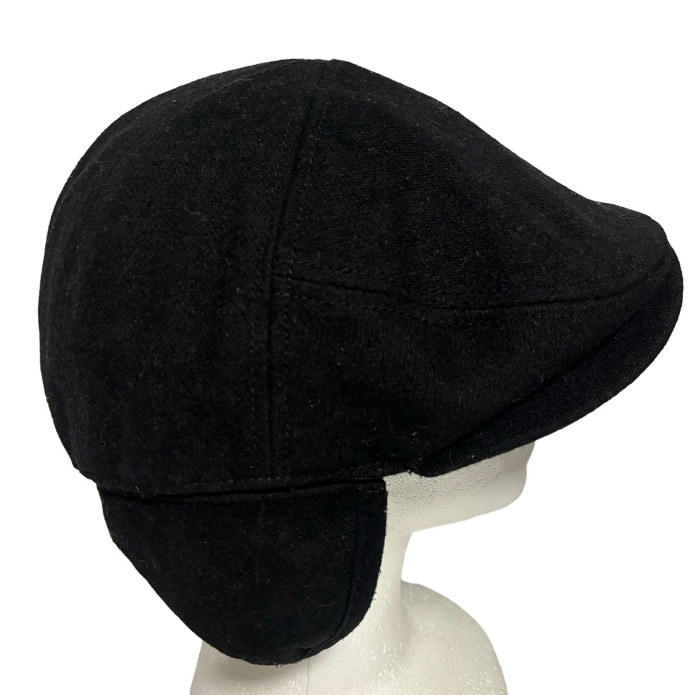 New Epoch Hats Company Men's Melton Wool 8 Quarter Black Newsboy Cap EUC